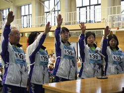 開会式にて仙北市チームによる選手宣誓。