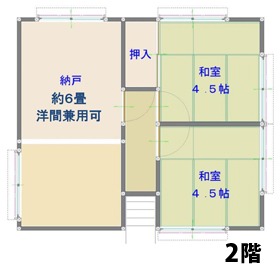 神代地区 登録番号101の空き家 2階 間取り図