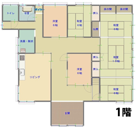 神代地区 登録番号102の空き家 1階 間取り図