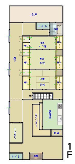 角館地区 登録番号38の空き家 1階 間取り図