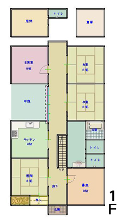 角館地区 登録番号48の空き家 1階 間取り図