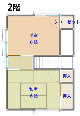 角館地区 登録番号105の空き家 2階 間取り図