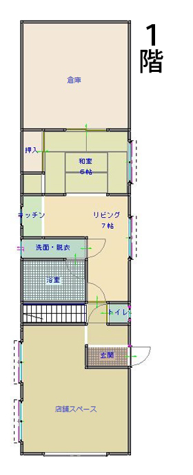 角館地区 登録番号99の空き家 1階 間取り図