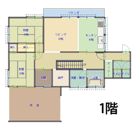 田沢地区 登録番号96の空き家 1階 間取り図