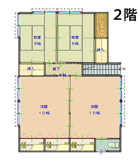 田沢地区 登録番号96の空き家 2階 間取り図