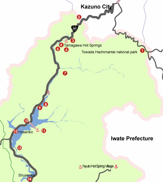 Hachimantai/Tamagawa map