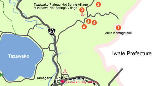 Tazawako Plateau Mizusawa/Komagatake map