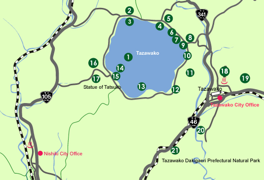 Tazawako map