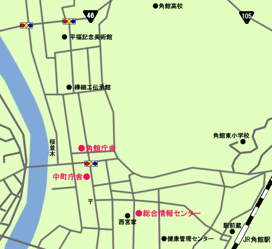 角館庁舎地図