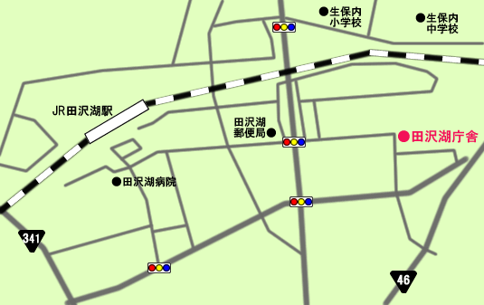田沢湖庁舎地図