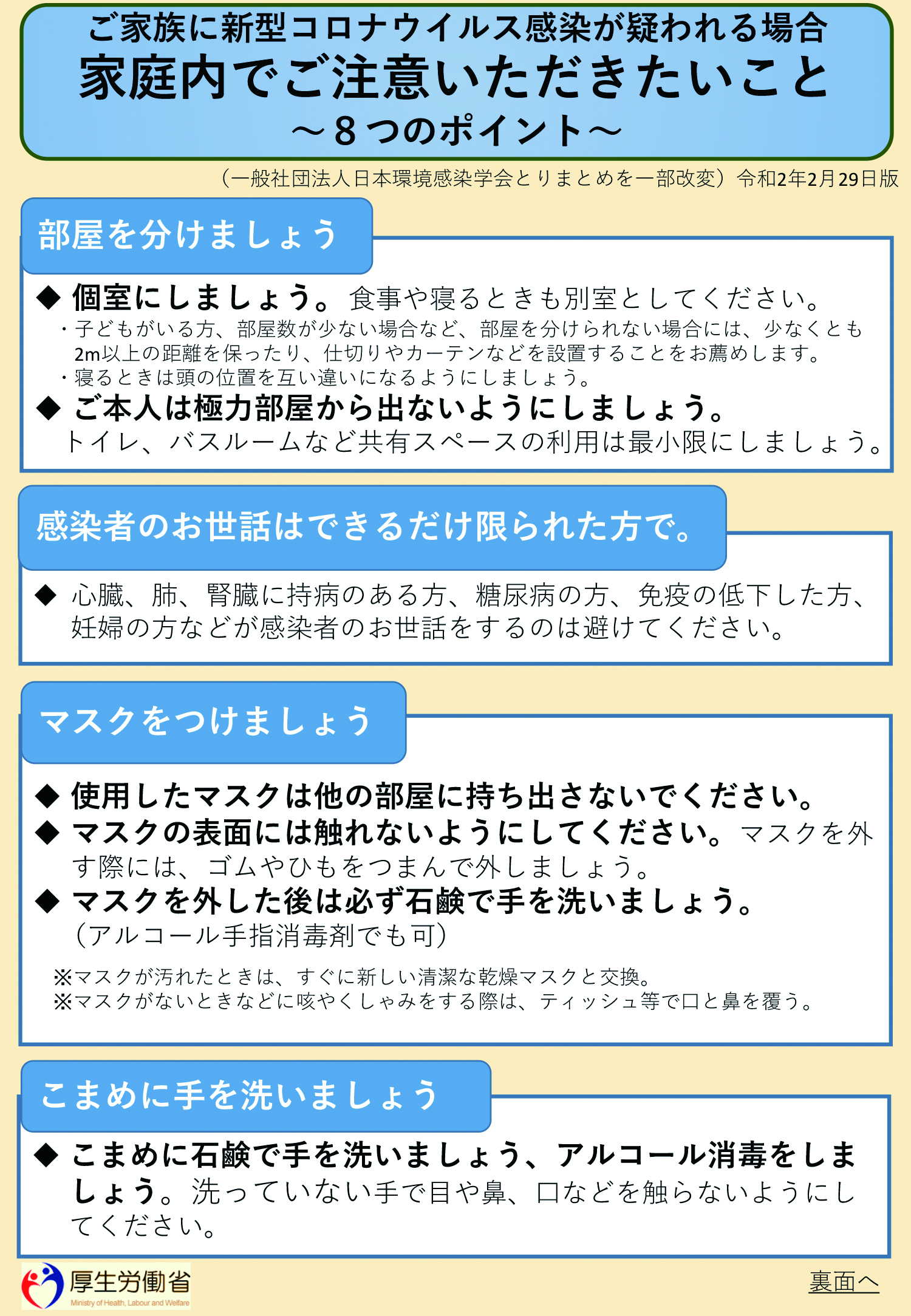 8つの家庭内でご注意する8つのポイント