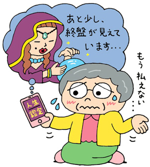 占いサイト　引き延ばされて利用料金が高額に！