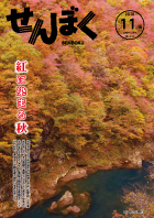 平成30年11月16日号の表紙は、11月3日に撮影した抱返り渓谷の紅葉の様子です。山肌が赤く染まり、多くの観光客で賑わっています。クリックで目次へ移動します。