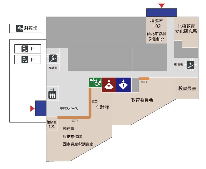 図：角館上野庁舎1F