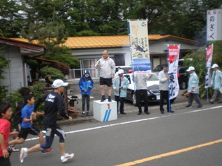 門脇市長による親子ロードレーススターター